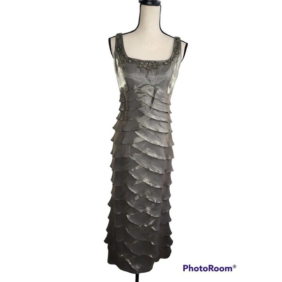 sachin and babi light blue dress Velvet V-Neck A-Line Long Dress